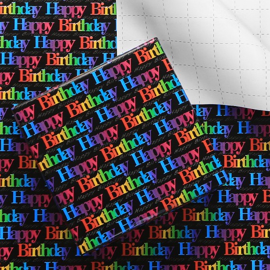 Special Birthday Design: This wrapping paper set comes with one beautiful design-"Happy Birthday" letters in gradient color printed on black art paper, which definitely brings you a strong visual impact and impressed you.